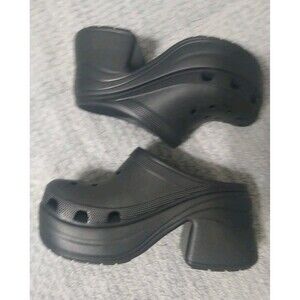 Crocs Heeled Mules Black Size 9 Ladies Grunge Y2k